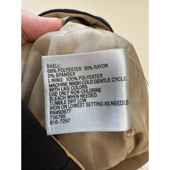 Y2K Beige Stretch Neutral Classic Slim Fit Straight Pencil Womens Skirt Size 8 - Picture 6 of 6